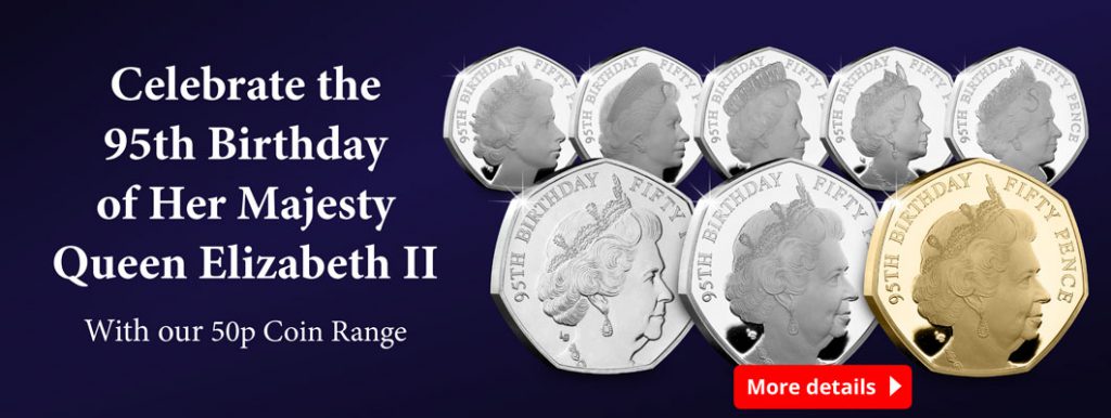 CL Q95 Silver 50p Range web images 10 1024x386 - FIRST LOOK: Six 50ps issued to celebrate Her Majesty’s 95th Birthday