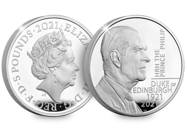 uk 2021 prince philip 5 pound silver proof coin product images coin obverse reverse - NEW UK £5 issued to honour HRH Prince Philip – everything you need to know
