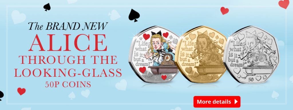 DN 2021 IOM BU Silver colour Gold 50p Through the looking glass homepage banners 1 1024x386 - It’s time to go Through the Looking-Glass… Discover the BRAND NEW Alice 50p Coins!
