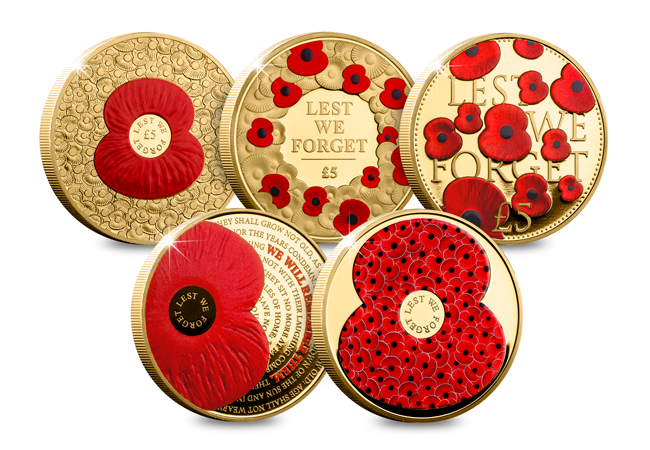 A selection of just some of TWC Poppy Coins designed and released