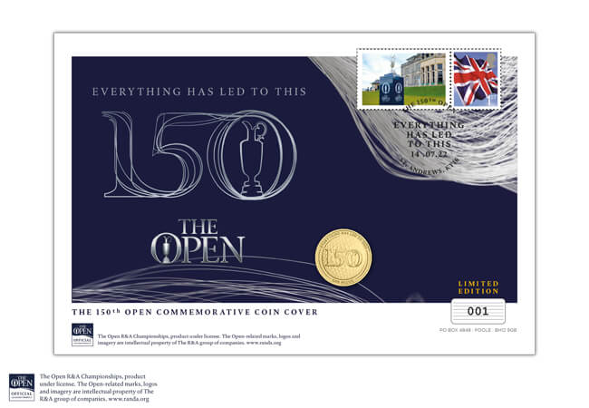 The 150th Open Brilliant Uncirculated Round Pound Coin Cover