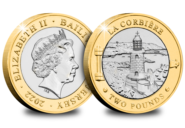 La Corbière Lighthouse BU £2 Coin Obverse Reverse