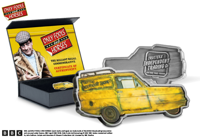 DN 2022 only fools and horses reliant regal van shaped medal product images 5 - ‘Lovely Jubbly’ – FIRST LOOK at the NEW Only Fools and Horses Reliant Regal Van Shaped Commemorative Medal