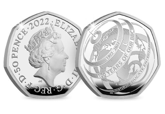 100th anniversary of our bbc silver proof 50p obverse reverse - BREAKING NEWS &#8211; 50p celebrating 100 years of BBC sold out within 2 hours!