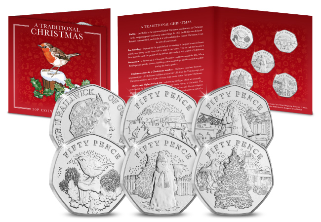 Celebrate a Traditional Christmas with the NEW limited edition 50ps – just released for the festive season! BU Non Colour Christmas 50p Set with Packaging - Celebrate a Traditional Christmas with the NEW limited edition 50ps – just released for the festive season!