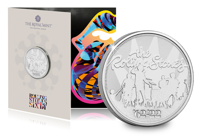 Introducing the latest member of the Music Legends series… The Rolling Stones! The Rolling Stones BU 5 Pound Coin Reverse with Packaging - Introducing the latest member of the Music Legends series… The Rolling Stones!