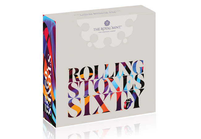 The Rolling Stones Silver 5 Pound Coin Packaging - Introducing the latest member of the Music Legends series… The Rolling Stones!