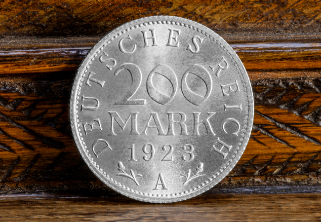 200 Mark Coin Obverse Close Up 2 - The coin you needed a whole wheelbarrow of just to buy a loaf of bread&#8230;