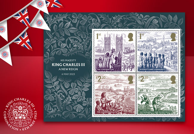 The Four New Stamps Issued to Celebrate the Coronation 