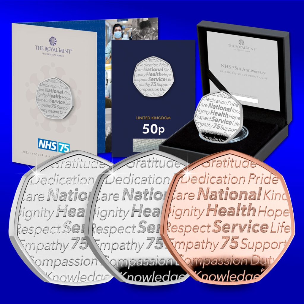 75 Years of the NHS 50p Range Social Image 1024x1024 - Celebrate 75 years of our NHS with The Royal Mint&#8217;s BRAND-NEW 50p coin range!