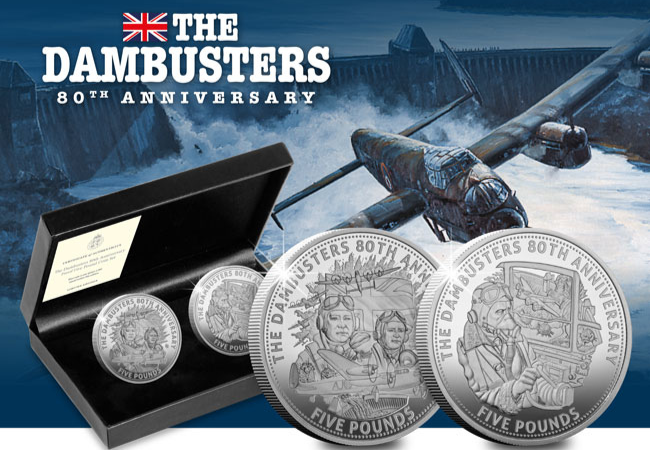 dambusters cuni pair - Prestigious NEW Dambusters £5 Coin Range