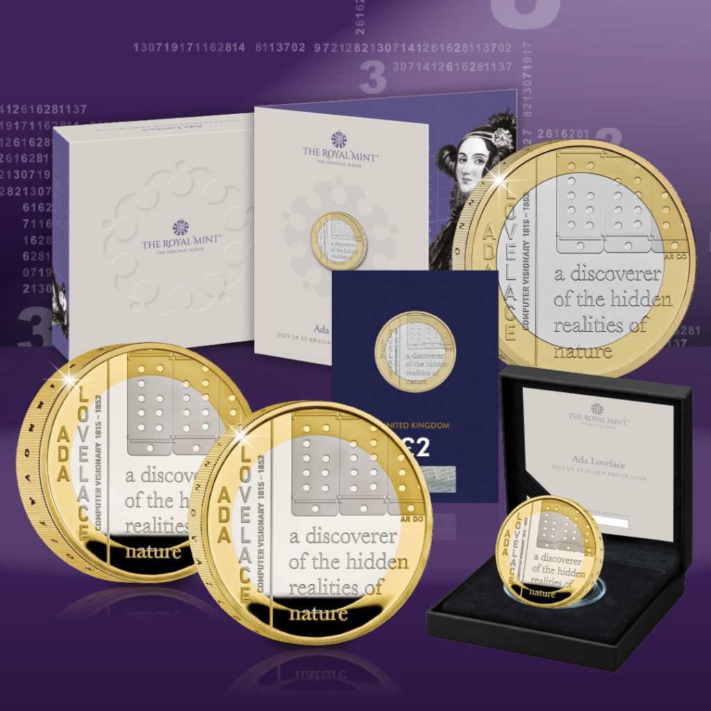 Ada Lovelace 2 Full Coin Range Email Image 1024x1024 - New UK £2 released featuring Ada Lovelace