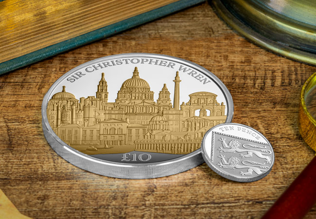 Sir Christopher Wren Silver 5oz Lifestyle 03 - Wren&#8217;s Wonders in Precious Metal: The Captivating Sir Christopher Wren £5 Coin Range