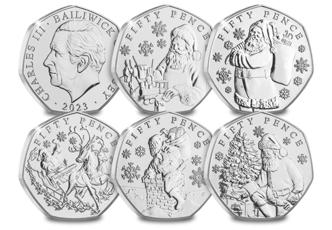 The Father Christmas BU 50p Collection All Rev with Obv Copy - Selling Out BEFORE Christmas: The Father Christmas 50ps in Every Collector’s Stocking