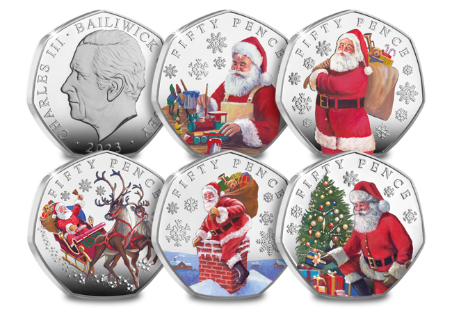 The Father Christmas Silver Colour 50p Set All Rev with Obv Copy - Selling Out BEFORE Christmas: The Father Christmas 50ps in Every Collector’s Stocking