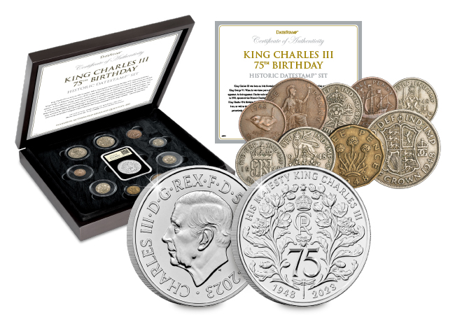 King Charles III 75th Birthday Historic DateStamp Set product page images DY 3 - Celebrating King Charles III’s 75th Birthday with The Royal Mint