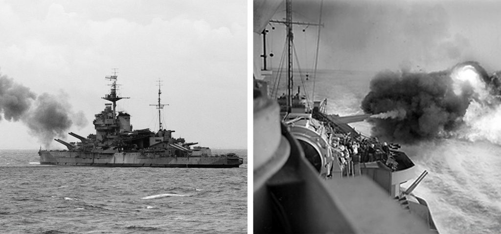 hms warspite firing guns 1024x478 - HMS Warspite: The First Battleship to Open Fire on D-Day