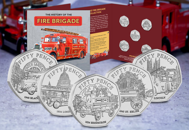 Blazing Trails: NEW 50p Coins released to honour the history of Britain’s Fire Service Fire Engines BU 50p Set Lifestyle 01 - Blazing Trails: NEW 50p Coins released to honour the history of Britain’s Fire Service