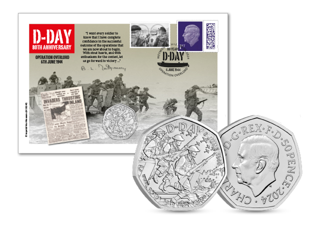 688R UK 2024 D Day BU Cover Whole Product - BRAND NEW: UK D-Day 50p REVEALED