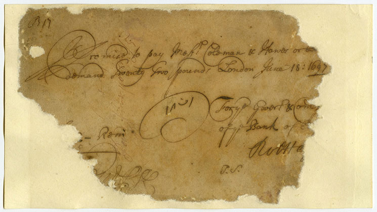 Earliest Bank of England note dated 18th June 1697 - The Evolution of UK Banknotes: From Paper to Precision