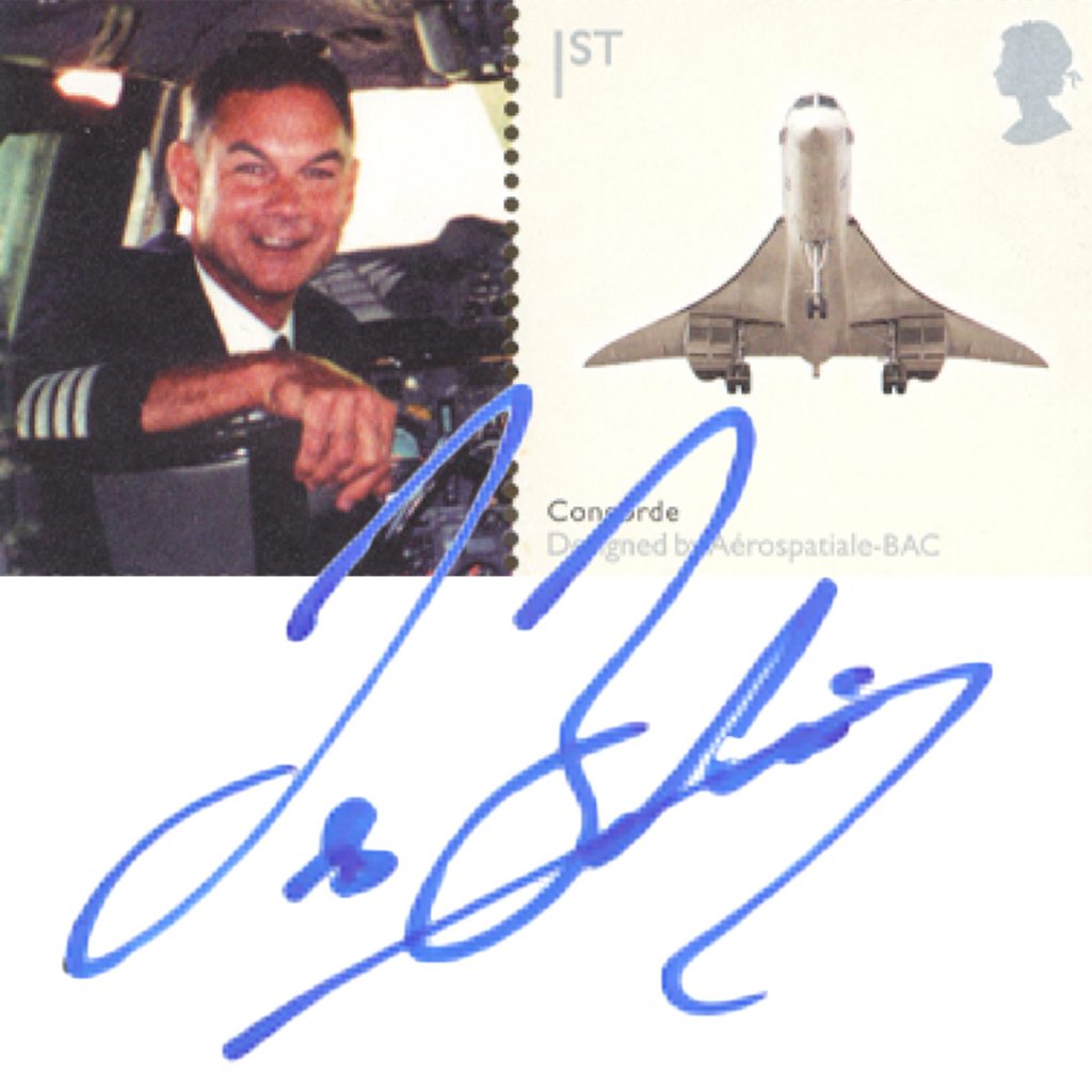 Pilot and signature les brodie 1024x1024 - Bringing Aviation History Home &#8211; The Concorde Signed Frames