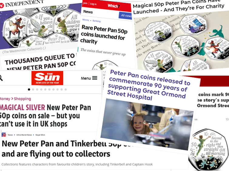 Press coverage - The Peter Pan 50p struck by a special little girl…