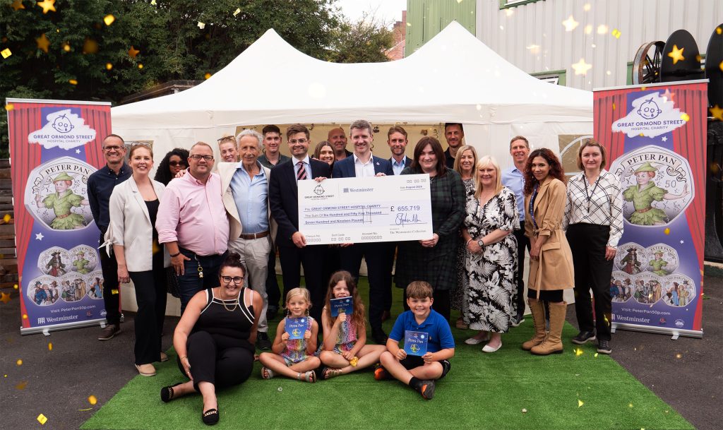 TWC Cheque Presentation Group Photo 2397x1426 2 1 1024x609 - The Peter Pan 50p struck by a special little girl…