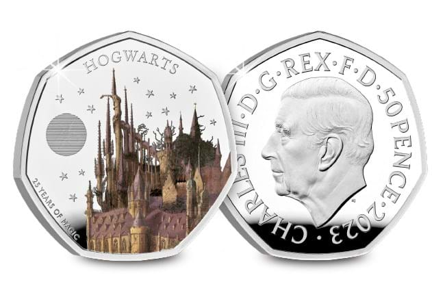 harry potter hogwarts school silver obverse reverse - The World of Harry Potter UK 50p Coin Series ⚡