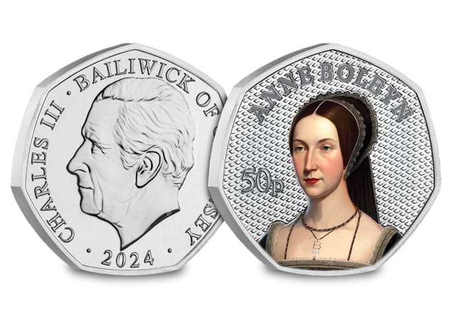 Step into Tudor History: The Wives of Henry VIII Colour BU 50p Set – Limited Edition, 70% Sold! henry viii wives bu colour 50p set anne boleyn obv rev - Step into Tudor History: The Wives of Henry VIII Colour BU 50p Set – Limited Edition, 70% Sold!