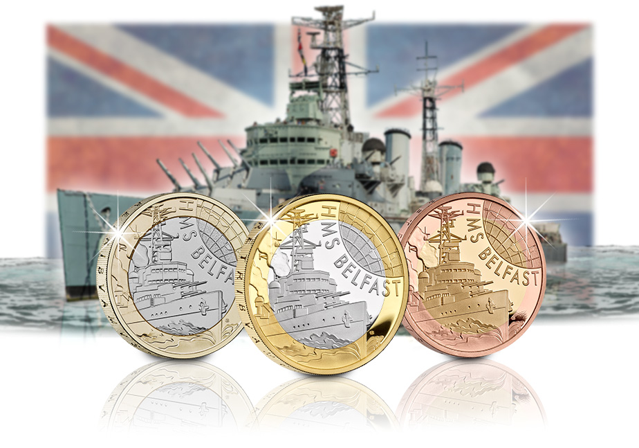 Blog image 1 HMS Belfast 2 Coin range 1 - HMS Belfast 2025 UK £2 Coin Range: A Tribute to Britain’s Most Formidable Warship