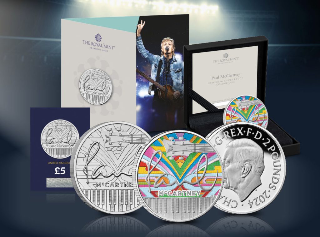 DN 2024 music legends Paul McCartney BU 5 Silver Colour 1oz email banners 3 1024x759 - Sir Paul McCartney Makes Headlines with New Brand new UK £5 Coin