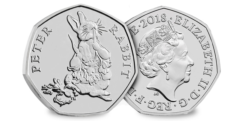 Peter Rabbit 50p 2018 - UK&#8217;s Rarest 50p Coins