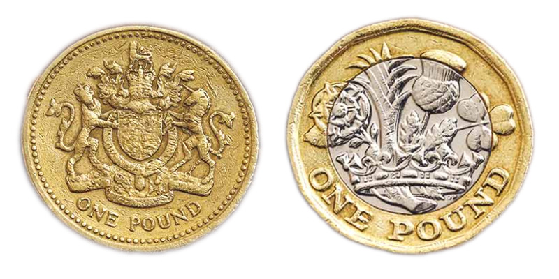 one pound coin history - Rare UK £1 coin pair: The 2017 Nations of the Crown and 2023 Bee £1 Coins