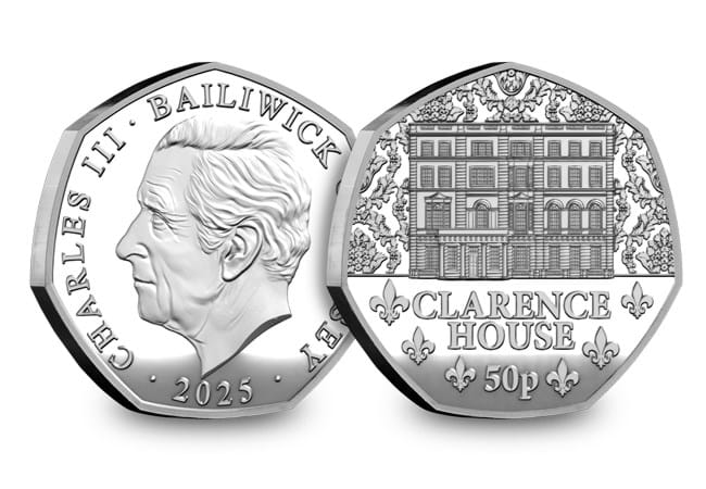 jersey royal residences silver clarence house 50p obv rev - Introducing the 2025 Royal Residences 50p Collection