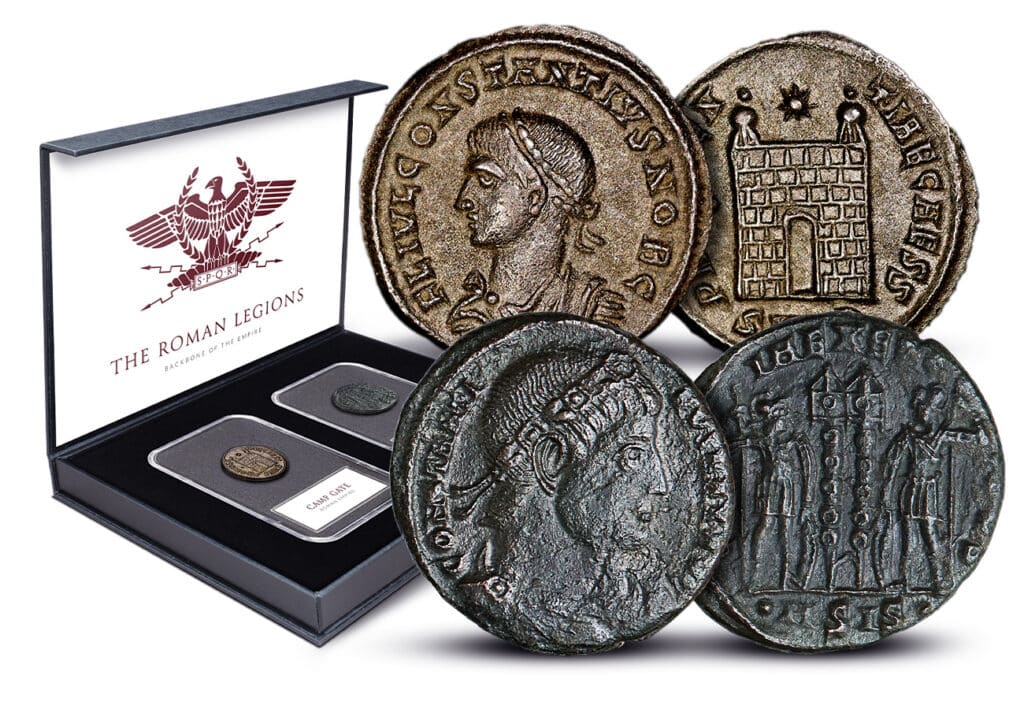 Roman Empire Kingdom Republic Empire Box shot with coins 1024x709 - Britain’s Biggest Roman Coin Hoard? 🪙